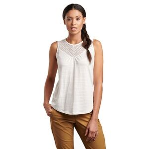 Kuhl Sonia Tank White Knit Lace Seersucker Outdoor Moisture Wicking Activewear